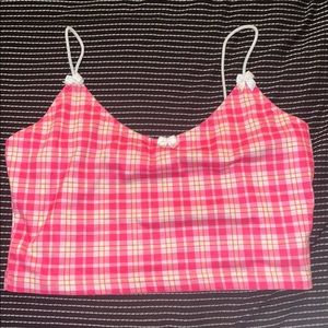 pink plaid tank top